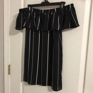 Striped Off The Shoulder Dress
